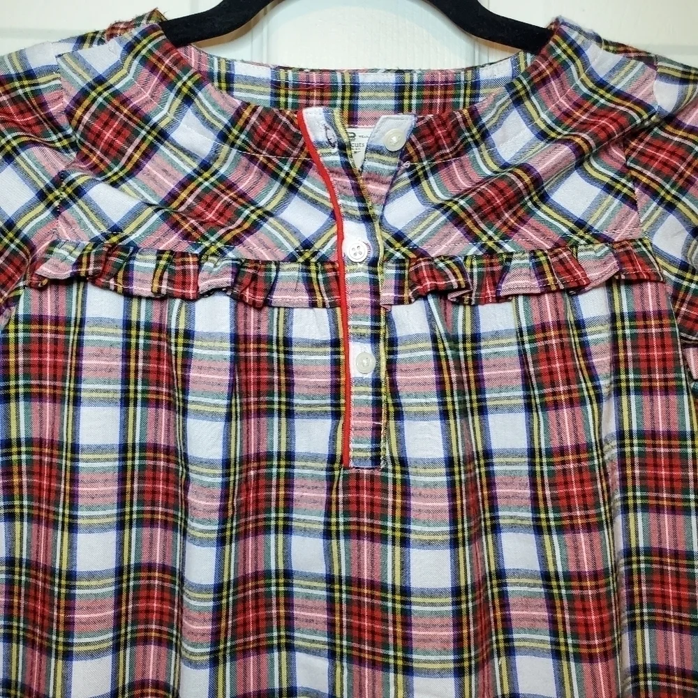 Crewcuts Girl’s Flannel Nightgown in Snowy Stewart Tartan Sz M